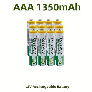TEMU 1000회 충전 가능한 AAA 니켈수소 배터리, 사전 충전 1.2V AAA 배터리 1350mAh Ni-MH 충전식 AAA 배터리, 시계 및 라디오, 전자 게임, 스트링 조명, 무선 전화기, 전기 자동차 등에 적합