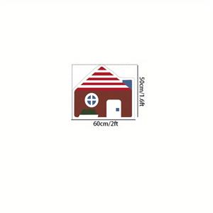TEMU 두꺼운 10mm 고품질 모조 캐시미어 포인티드 바닥 1개 한국 크림 스타일 특수 모양 카펫 귀여운 INS 스타일 작은 집 모양 침실 푹신한 침대 옆 러그 패셔너블 크리에이티브 라이트 럭셔리 홈 데코 리빙룸 바닥 매트