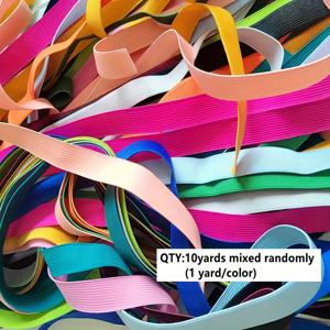 TEMU 수제 DIY, 바지, 가방, 의류 수리/장식용 10야드 컬러 고무 밴드 랜덤