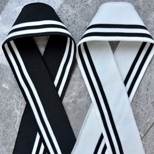 TEMU 2개 세트 100cm 블랙 & 화이트 리브드 커프스, 넥라인 & 밑단 트림, 고탄력 니트 원단 (43.3x1.96 인치), DIY 벨트, 칼라, 의류 연장용 – 공예 소품 & 액세서리