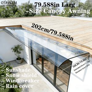 TEMU 고강도 투명 비와 눈용 차양, 자외선 차단 및 내후성, 현관 출입구 또는 발코니용. 내구성 있는 지붕 덮개, 유지 관리가 필요 없음 - 설치 부품 포함. 발코니 차양, 야외 쉼터, 모던 캐노피, 스타일리시한 차양, 자외선 차단 소재, 막바람 덮개, 차양 파라솔, 야외 애호가를 위한 18가지 기능