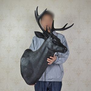 사슴 머리 조각상, 동물 테마 3D 벽걸이 장식 (거실용), 농가 스타일 침실 벽걸이, 대형 인공 사슴 머리,鄉村 벽 장식, 사무실 벽 장식품, 크리스마스 집들이 선물