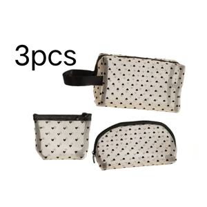 TEMU 3Pcss 한국 스타일 하트 네트 메시 메이크업 가방 세트, 대용량 휴대용 세면도구 정리함, 가벼운 럭셔리 간편 여행용 수납 가방, 이동 중 분류 및 정리 3Pcss 세트