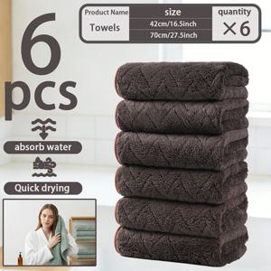 TEMU 6개 밀알 프린트 수건 세트, 6개 42 X 70Cm 핸드 타월, 부드럽고 피부 친화적이며 뛰어난 흡수력, 가정, 호텔 및 스파 사용에 적합, 특히 야외 피트니스 및 캠핑 활동에 적합