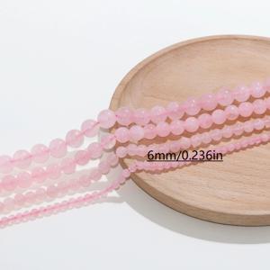 TEMU 4/6/8mm 천연 핑크 로즈 쿼츠 라운드 루즈 비즈 DIY 비즈링 핑크 액세서리 소재 팔찌용