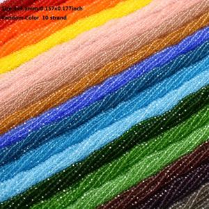 TEMU DIY 주얼리 만들기용 3mm/4mm 유리 구슬 모음 - 10줄, 목걸이 & 팔찌 제작 액세서리에 이상적, 주얼리 만들기용 비즈