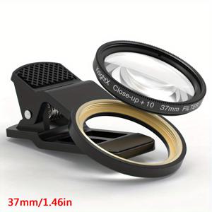 TEMU Knightx 37mm 52mm 휴대폰 클립 매크로 촬영 10배 홀더 슈퍼 카메라 렌즈, 추가 장착 가능, 범용 삼성 아이폰 애플 스마트폰