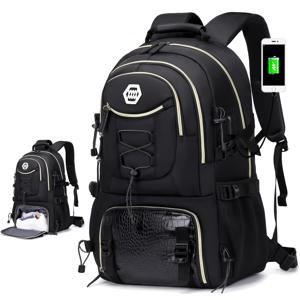 TEMU 대용량 여행용 백팩, 40L 등산 및 하이킹용 캠핑 배낭, 17.3인치 노트북 백팩, 남녀공용 하이킹, 아웃도어, 스포츠, 여행용 경량 배낭