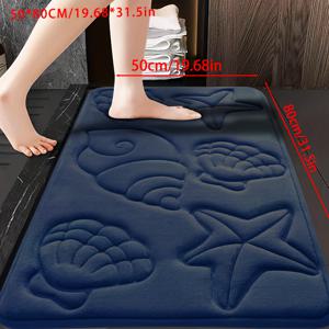 TEMU 1개 퀵 드라이 메모리폼 욕실 매트, 미끄럼 방지 부드럽고 편안한 카펫, 주방, 욕실, 침실, 거실에 적합 - 코랄 플리스 원단