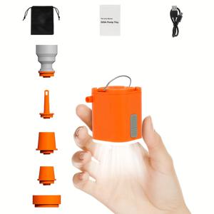 TEMU 휴대용 미니 펌프 LED 캠핑 라이트, 3.8Kpa 공기 펌프, USB 충전식, 가볍고 빠른 공기 주입/배출, 수영 플로트, 매트리스, 에어 쿠션, 수영링, 진공백에 적합