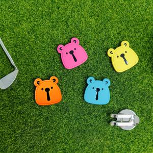 TEMU 1팩/4팩 귀여운 곰 골프 볼 마커 - 자석 모자 클립 & 볼 위치 마커 | 그린을 위한 컬러풀 골프 액세서리 | 골프 애호가를 위한 완벽한 선물