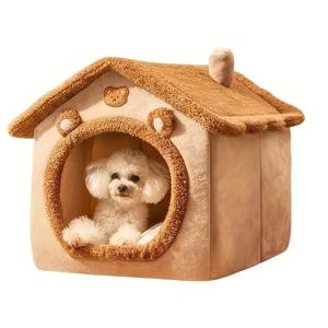 TEMU 접이식 애완 동물 침대 고양이 집 강아지 침대, 고양이와 강아지에게 적합, 세탁 가능, 겨울 따뜻한 고양이 침대 강아지 침대, 강아지 동굴 둥지