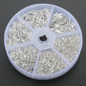 TEMU 1200개/박스 주얼리 연결 링 세트 (4mm, 5mm, 6mm, 7mm, 8mm, 10mm 6가지 사이즈 포함), 주얼리 추가 재료, 핸드메이드 비즈 마감 클립, 팔찌 및 발목 체인 연결 링, 목걸이 연결 원형에 적합