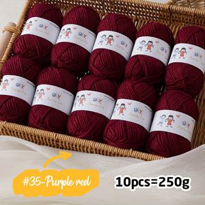 TEMU 10개 세트 아크릴 실 볼, 250g 부드럽고 편안한 멀티컬러 4겹, 수제 니팅 DIY 스웨터, 모자, 장갑, 스카프 및 기타 공예용, 25g/롤