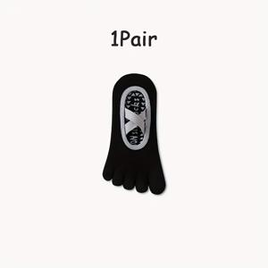 TEMU 여성용 오발가락 요가 양말 1켤레, 발가락 분리형 운동 양말, 미끄럼 방지 바닥, 십자형 스트랩 디자인, 단색, 사계절용 운동 양말, 발레, 피트니스, 요가용, 발레 액세서리