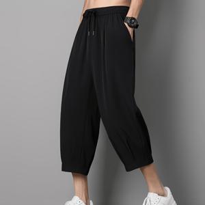 TEMU 남성용 속건성 아이스 실키 섬유 카프리 쇼츠 - 가벼운 쿨링 통기성 수영복형 비치 팬츠, 신축성 있는 허리밴드, 루즈핏 레그, 골프, 농구, 캐주얼웨어용 | 일본 스트리트웨어, 휴가, 파티, 아웃도어용으로 적합