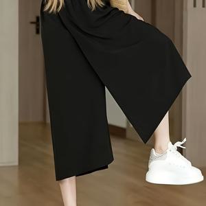 TEMU Yamamoto 여성 여름 신상 오버사이즈 다용도 레그 루즈 하이웨이스트 패셔너블 캐주얼 와이드 레그 원피스 하프 레인지 팬츠