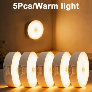 TEMU 모션 센서 캐비닛 조명 5개 세트, 스마트 홈 침실 협탁등, 침실 LED 무드등, 계단등, 복도 조명, 스텝등, USB 충전식, 내장 배터리, 휴대용, 간편한 설치, 드릴링 불필요, 거실, 침실, 옷장, 주방, 캐비닛, 다이닝룸, 계단 복도, 복도, 현관, 지하실, 수납실에 매우 적합, 완벽한 집들이 선물