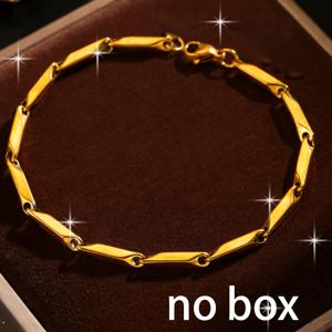 TEMU 남성용 18K 골드 도금 대나무 레이온 체인 팔찌 1개 - 316L 스테인리스 스틸 마름모 주얼리, 크리스마스 선물, 캐주얼 복장, 밸런타인데이 & 아버지의 날에 적합 - 중성 스타일의 내구성 있는 체인, 사계절용 액세서리