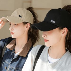 TEMU 여성용 봄/여름 오픈탑 햇πι아나형 스냅백 야구캡, 포니테일 구멍 썬햇, 다양한 색상 2개 세트, 자외선 차단 햇피아나형 모자