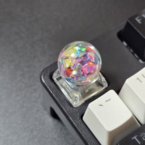 TEMU 수제 투명 쉐이프 시커잭, 반짝이는 스팽글 장식, 기계식 키보드 ESC 키캡, 컴퓨터周辺기기 추가에 적합
