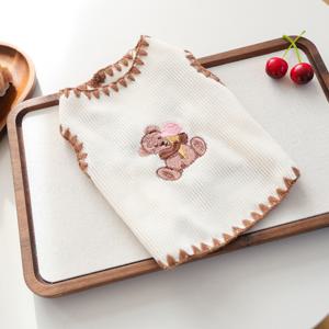 TEMU 새로운 베어 조끼, 반려동물 옷, 강아지 의류, 니트 강아지 옷, 강아지 조끼