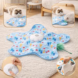 TEMU 충전식 고양이 사냥 장난감, 스마트 전기 고양이 티저, 시뮬레이션 사냥감 움직임, 고양이 인터랙티브 퍼즐 장난감, 핸즈프리 애완 동물 엔터테인먼트, 대형, 중형, 소형 고양이 실내 놀이에 적합 - [품목 번호: Xbc01688/A18Pcscskk]