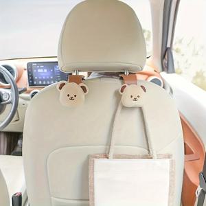 TEMU Podofo 귀여운 곰 자동차 시트 후크 - 다기능, 쉬운 설치 및 제거, 핸드백, 우산 등을 위한 공간 절약형 자동차 액세서리