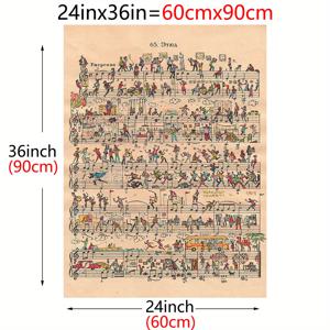 TEMU 2D 플랫, 2D 플랫, 1개 음악 연습 캔버스 포스터, 스타일리시한 음악 아트워크, 벽 장식, 거실, 침실, 사무실 장식, 홈 선물 아이디어, 혁신적인 장식, 액자 없음