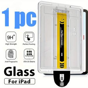 TEMU 1개 iPad 강화유리 필름 팩, 고화질 지문 방지 및 자동 필름 보호 기능 포함, iPad Mini/Air/Pro/디지털 시리즈 최대 20개 이상 모델(2016-2025년형)과 호환