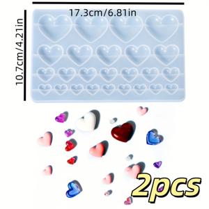 TEMU 레진 캐스팅 몰드 LEQU 2개 풀페이지 사랑 모양 몰드: 발렌타인데이, 추수감사절, 크리스마스, 간호사 데이, 어버이날, 아버지 데이 장식 하트 모양 양초 몰드 공예, 사랑 패치 드롭핑 몰드 사랑 문 커튼 주얼리 몰드