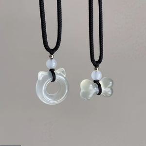 TEMU 고양이 목걸이+뼈 모양 목걸이 아기자기한 펜던트 목걸이 커플 선물하기 베프 액세서리