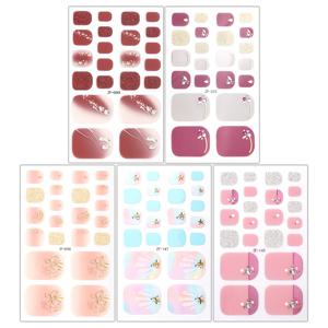 TEMU 여성용 라인스톤 & 보석 네일 랩 5개, 나비 & 글리터 디자인의 반짝이는 레진 발톱 전체용 매니큐어 스티커, 파티, 결혼식, 무도회를 위한 즉석 스파클링 네일 아트 장식