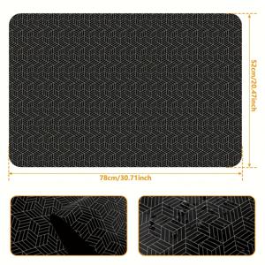 TEMU 1개 유도 쿡탑 매트 보호대, 실리콘 유도 호프 상판 커버 30 X 20.5인치 (약 78.2 X 52.1cm), 재사용 가능한 스크래치 방지 스토브 버너 덮개, 미끄럼 방지 및 충격 방지 유도 쿡탑 보호대, 검은색 단열 패드