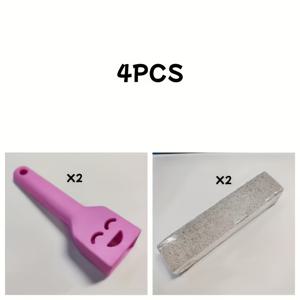 TEMU 2개 핸들 2개 펙스 스톤 스틱 청소 스틱, 변기 브러쉬, 욕실 얼룩 제거제, 전기 불필요