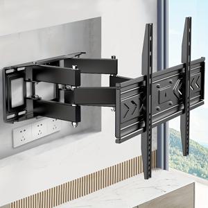 TEMU 32-75인치 TV에 대한 VESA 600x400mm & 110 파운드까지의 탄소강 풀 모션 아티큐레이팅 TV 월 마운트 - 조절 가능한 높이, 튼튼한 디자인, 쉬운 설치, 벽걸이 TV 스탠드, 홈 시어터 업그레이드, 현대적인 스타일, 내구성 있는 구조, 홈 엔터테인먼트, 현대적인 거실, 세련된 마감, 신뢰성 있는 성능, 홈 데코레이터