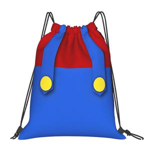 TEMU 1개 형제 옷 스푸핑 웃긴 카와이 드로스트링 가방 | 학교 신발 옷 보관 다기능 십대 휴대용 리드백 파우치, 폴리에스터, 패턴, 혼합 색상, 세탁기 사용 가능