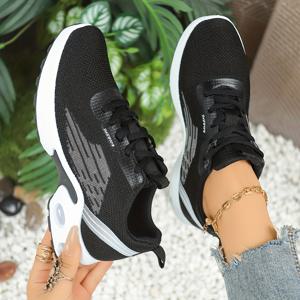 TEMU Women's Breathable Sho-Absorbing Sneakers - Low-Top La-Up Athletic Running Shoes with Cushioned PVC Sole Suitable for Daily Wear,, Travel - Minimalist Breathable Sneakers, Women Shoes
