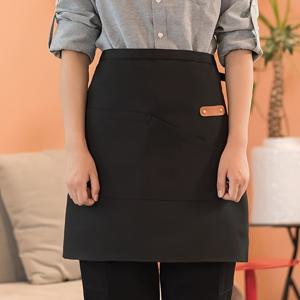 TEMU 다용도 캔버스 고급 레스토랑 앞치마 (포켓 포함), 남녀공용 앞치마, 커피바, 레스토랑에 적합, 스타일리시한 허리 작업복