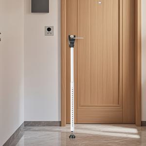 TEMU 2-In-1 도어 안전 바 및 도어 안전 바 - 현관문 아파트 문 지지대, 도어 바, 유리문 지지대, 접이식 조절식 도어 스톱, 범퍼, 망원 로드, 고급 철제 도어 블록 - 블랙 도어 스톱 안전 바
