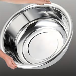 TEMU 대형 스테인리스 스틸 볼 및 세면대 1-2개, 36Cm/14Inch, 두꺼운 세면대, 야채 세척용 초대형 주방 원형 세면대, 얼굴 세척 및 세탁용 가정용 세면대