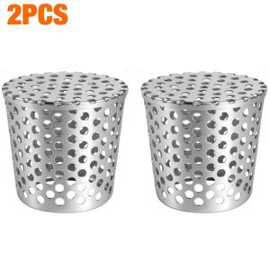 TEMU 2pcs Roof Drain Pipe Leaf Filter, Stainless Steel -clogging Filter Basket, Suitable for 60-75mm Rainwater Pipes, Prevents Bloages