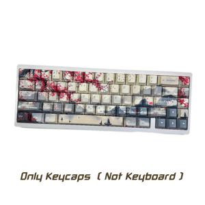 TEMU 인크 페인팅 스타일 키캡 131키 PBT 키캡 세트, 메카닉 키보드 체리 , ANSI US 레이아웃 호환, 게이머 및 키보드 매니아에게 적합, 완벽한 선물 세트, 메카닉 키보드용 게이밍 추가 장비 61/64/75/84/87/104/108 C