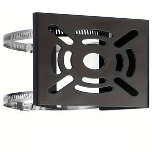 TEMU 헤비 듀티 보안 카메라 수직 폴 마운팅 브래킷 - 2개의 조절 가능한 링, 360도 회전, CCTV, LED 조명 및 태양광 패널을 위한 안전 스크류 메커니즘을 갖춘 견고한 금속 벽면 마운트