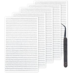 TEMU 5장의 자체 접착 투명 라인스톤 스티커 - 4가지 크기 (3mm/4mm/5mm/6mm) 트위저 포함, 메이크업, 헤어 액세서리, 홈 데코 & 스크랩북 장식용, 다목적 스티커, 반사 표면, 내구성 있는 접착제