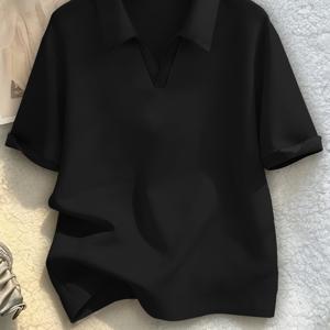 TEMU 셔츠 부티크 신상 여성용 캐주얼 스타일 셔츠 편안하고 여유로운 데일리 활용도 높은 심플 상의