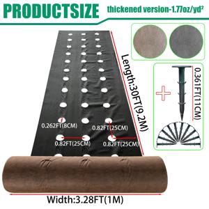TEMU 갈색-검정 이중층 제초 방지 천, 다양한 폭 제공, 길이: 9.2미터, 밀도: 1.77oz/yd², 스테이크 10개 포함 - 투과성 및 통기성 디자인, 정원 조경, 채소밭, 과수원 지면 커버에 적합