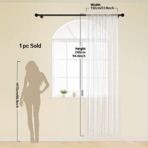 TEMU 1pc 술 깎아 지른 커튼 북유럽 간단한 스타일 세로 장식 깎아 지른 커튼, 막대 포켓 커튼, 거실 침실 홈 장식에 적합