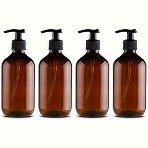 TEMU 4개입 빈 펌프 병 디스펜서 10.14Oz 휴대용 원통형 샴푸 및 토너 수동 펌프 병 내구성 리필 가능 용기 마사지 오일, 액상 비누용