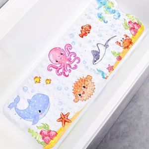 TEMU 욕조 매트, 엑스트라 롱 100CM × 40CM 미끄럼 방지 샤워 매트 (흡착판 및 배수 구멍 포함), 습한 욕실 바다 욕조 매트에 적합 - 세탁기 사용 가능